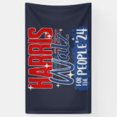 Harris Walz 2024 für den Demokraten für das Volk Banner (Vertikal)