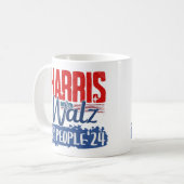 Harris Walz 2024 für den Demokraten für das Volk Kaffeetasse (Vorderseite Links)