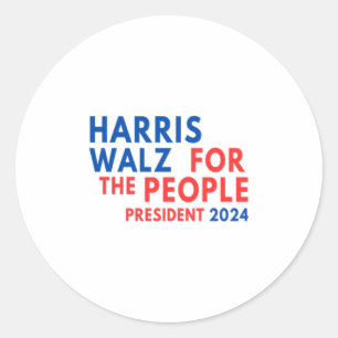 Harris Walz 2024 für die Menschen Runder Aufkleber