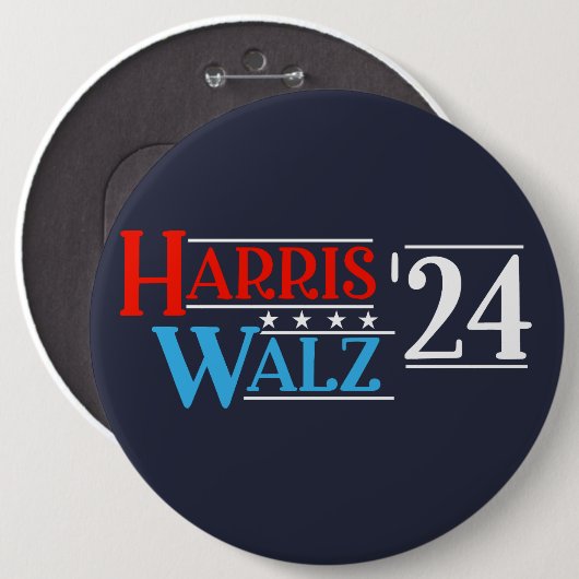 Harris Walz 2024 für Präsident Button (Vorne & Hinten)