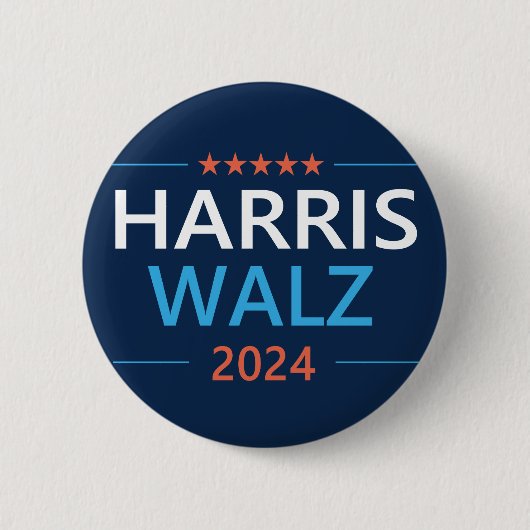 Harris Walz 2024 für Präsident Button (Vorderseite)
