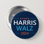 Harris Walz 2024 für Präsident Button (Vorne & Hinten)