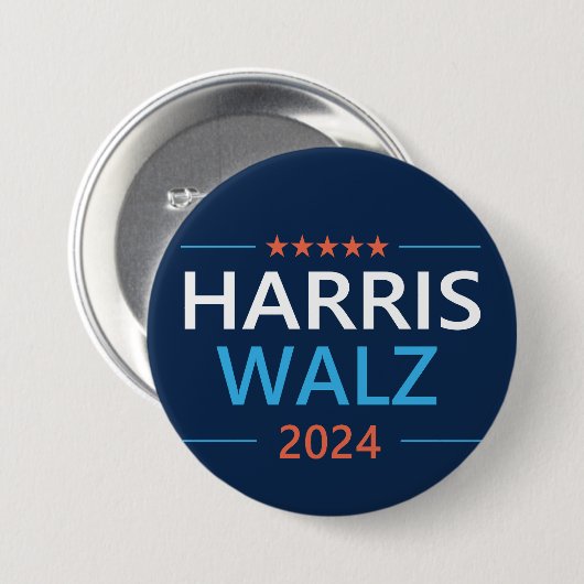 Harris Walz 2024 für Präsident Button (Vorne & Hinten)