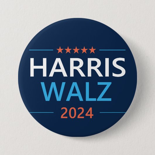Harris Walz 2024 für Präsident Button (Vorderseite)
