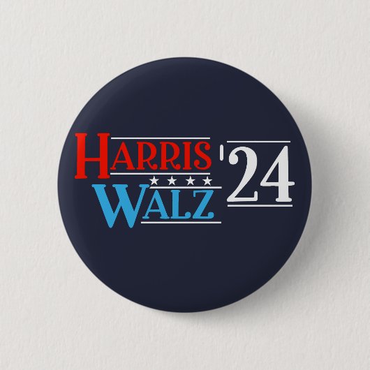 Harris Walz 2024 für Präsident Button (Vorderseite)