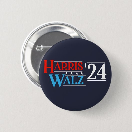 Harris Walz 2024 für Präsident Button (Vorne & Hinten)