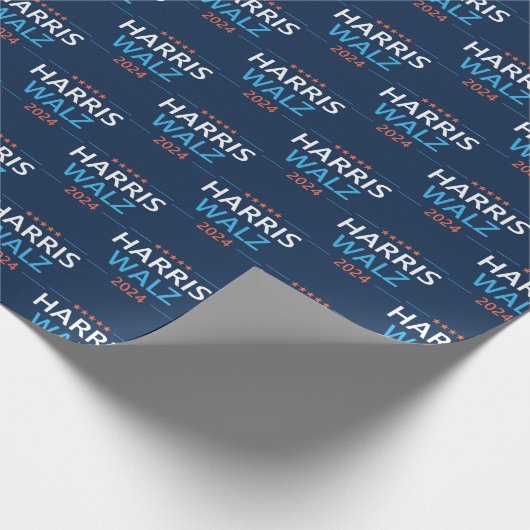Harris Walz 2024 für Präsident Geschenkpapier (Ecke)