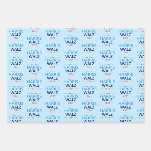 Harris Walz 2024 für Präsident Geschenkpapier Set (Vorderseite 3)