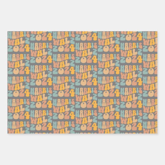 Harris Walz 2024 für Präsident Geschenkpapier Set (Vorderseite 2)