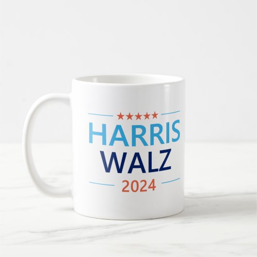 Harris Walz 2024 für Präsident Kaffeetasse (Links)
