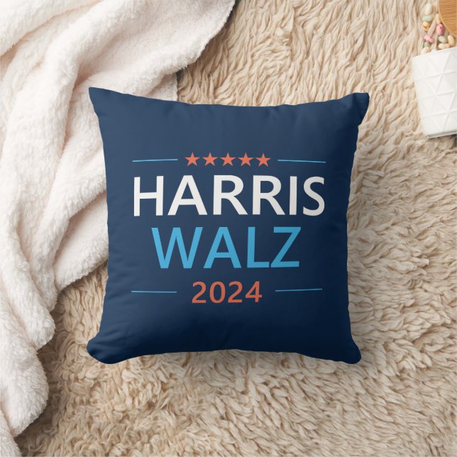 Harris Walz 2024 für Präsident Kissen (Decke)