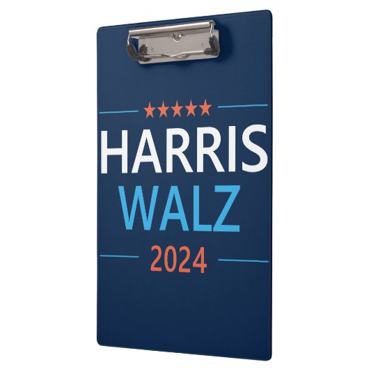 Harris Walz 2024 für Präsident Klemmbrett (Links)
