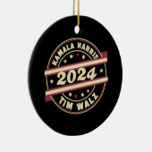 Harris Walz 2024 für Präsident Patriotic Kamala Keramik Ornament (Rechts)