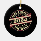 Harris Walz 2024 für Präsident Patriotic Kamala Keramik Ornament (Vorne)