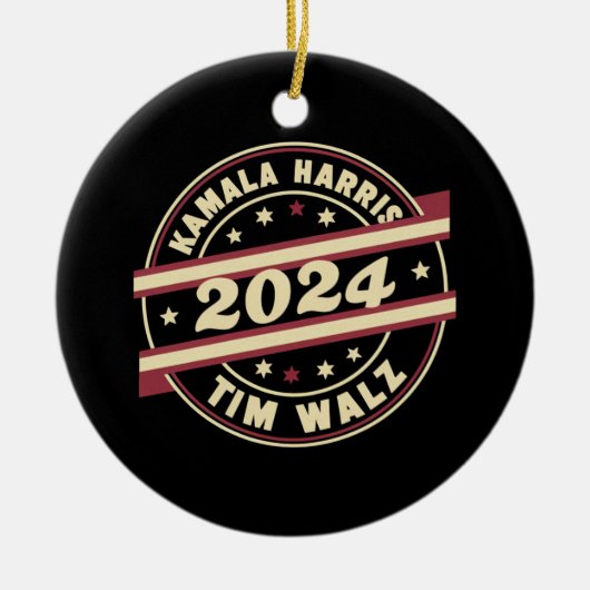 Harris Walz 2024 für Präsident Patriotic Kamala Keramik Ornament (Vorne)