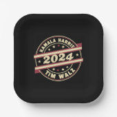 Harris Walz 2024 für Präsident Patriotic Kamala Pappteller (Vorderseite)