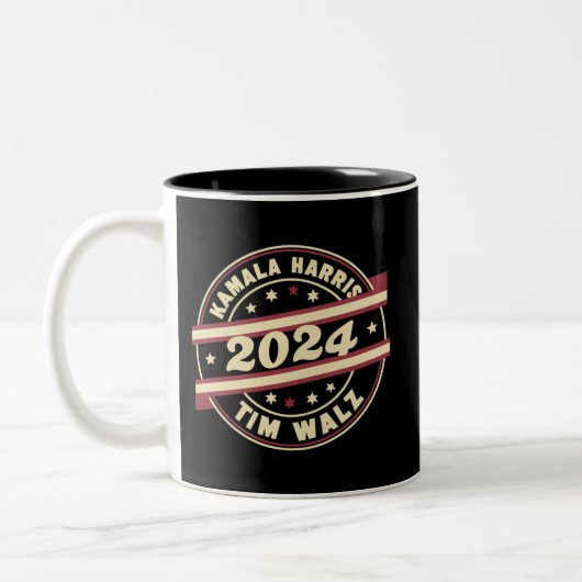 Harris Walz 2024 für Präsident Patriotic Kamala Zweifarbige Tasse (Links)