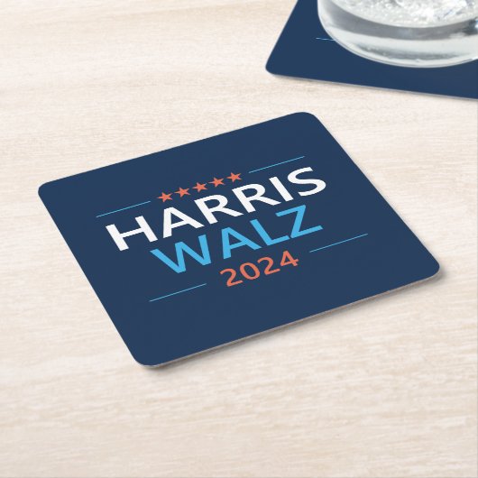 Harris Walz 2024 für Präsident Rechteckiger Pappuntersetzer (angewinkelt)