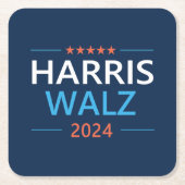 Harris Walz 2024 für Präsident Rechteckiger Pappuntersetzer (Vorderseite)