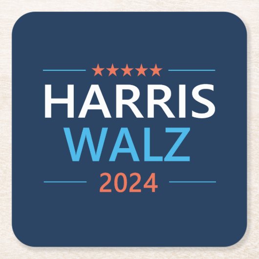 Harris Walz 2024 für Präsident Rechteckiger Pappuntersetzer (Vorderseite)