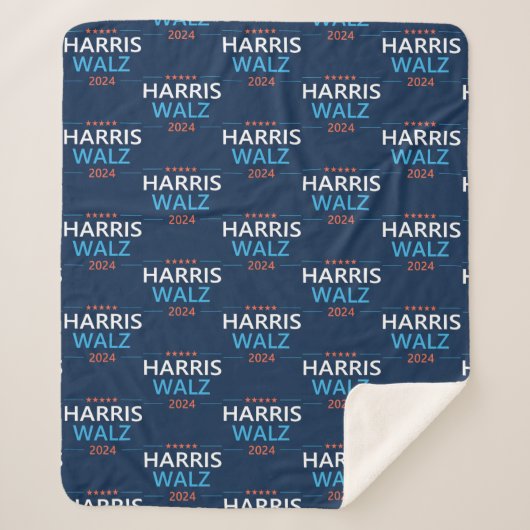 Harris Walz 2024 für Präsident Sherpadecke (Vorderseite)