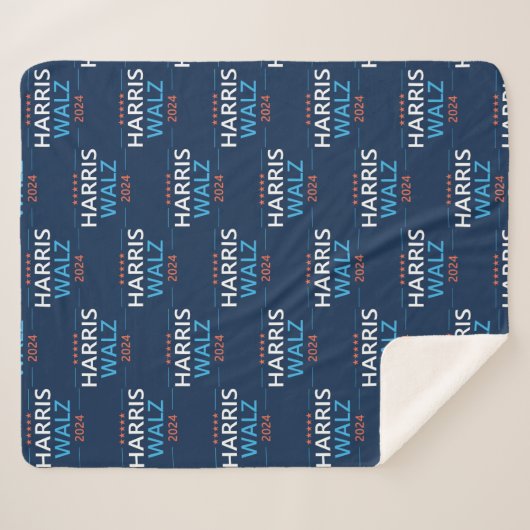 Harris Walz 2024 für Präsident Sherpadecke (Vorderseite (Horizontal))