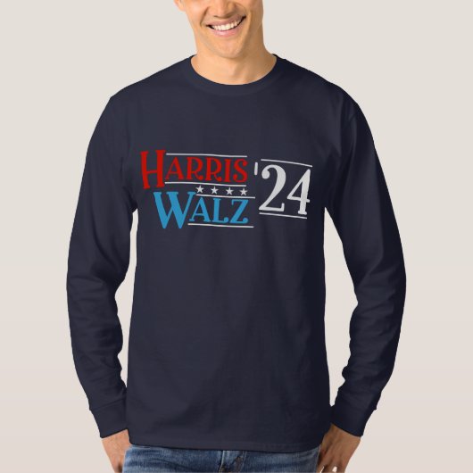 Harris Walz 2024 für Präsident T-Shirt (Vorderseite)