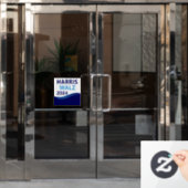 Harris Walz 2024 für President Blue Wave Fensteraufkleber (Büro Tür)