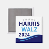 Harris Walz 2024 für President Blue Wave Magnet (Vorderseite/Rückseite)