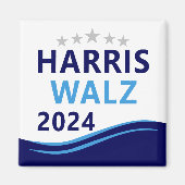 Harris Walz 2024 für President Blue Wave Magnet (Vorne)