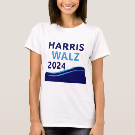 Harris Walz 2024 für President Blue Wave T-Shirt