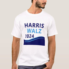 Harris Walz 2024 für President Blue Wave T-Shirt