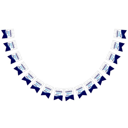 Harris Walz 2024 für President Blue Wave Wimpelkette (Alle)