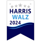Harris Walz 2024 für President Blue Wave Wimpelkette (Erste Fahne)