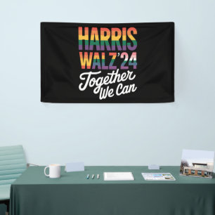 Harris Walz 2024 Gemeinsam Können Wir Wahl LGBTQIA Banner