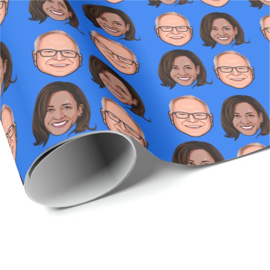 Harris Walz 2024 Geschenkpapier (Rolleneckpunkt)