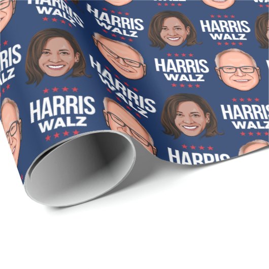 Harris Walz 2024 Geschenkpapier (Rolleneckpunkt)