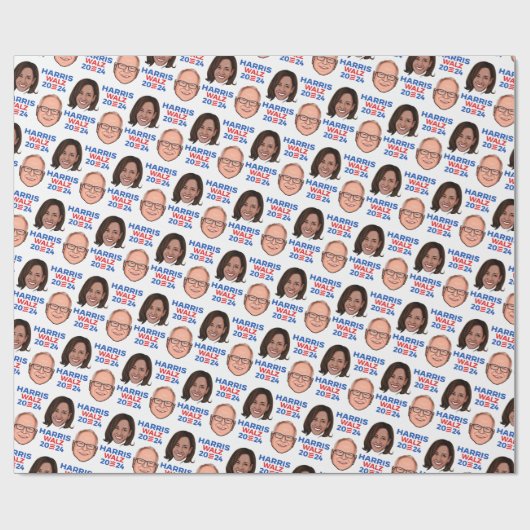 Harris Walz 2024 Geschenkpapier (Flach)