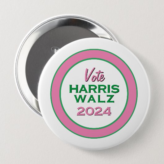 HARRIS WALZ 2024 Große Kampagne Button (Vorne & Hinten)