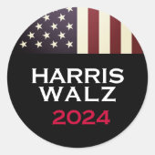 HARRIS WALZ 2024 Große Kampagne Runder Aufkleber (Vorderseite)
