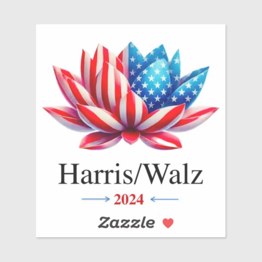 Harris Walz 2024 — herausnehmbarer Vinyl Aufkleber (Blatt)