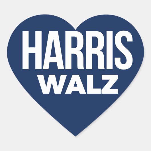 Harris Walz 2024 Herz-Aufkleber (Vorderseite)
