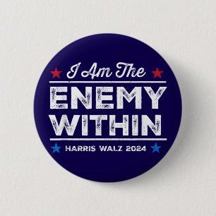 Harris Walz 2024 Ich bin der Feind in Blue Button