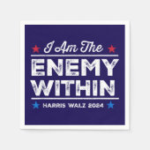 Harris Walz 2024 Ich bin der Feind in Blue Serviette (Vorderseite)