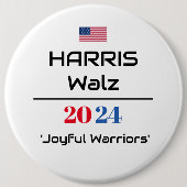 Harris Walz 2024 "Joyful Warriors" Button (Vorderseite)