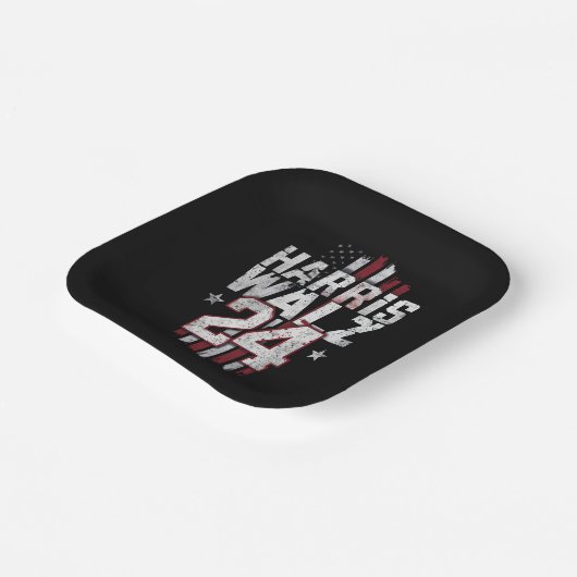 Harris Walz 2024 Kamala Harris 2024 Tim Walz 2024 Pappteller (Gewinkelt)