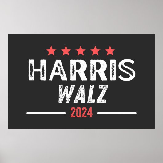 Harris Walz 2024, kamala harris President, Walz VP Poster (Vorne)