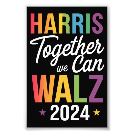Harris Walz 2024 Kamala zusammen LGBT Fotodruck (Vorne)