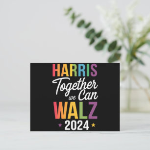 Harris Walz 2024 Kamala zusammen LGBT Postkarte