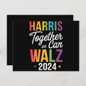 Harris Walz 2024 Kamala zusammen LGBT Postkarte (Vorne/Hinten)